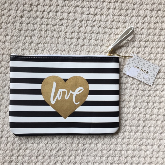 2/$10! NWT Fringe Studio “Love Stripes” pouch - Picture 2 of 9